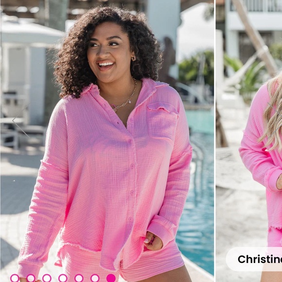 Tops - Pink button down shirt